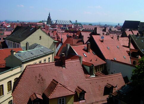 Bamberg, roofs from above, 